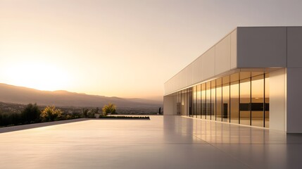 sunset at the airport