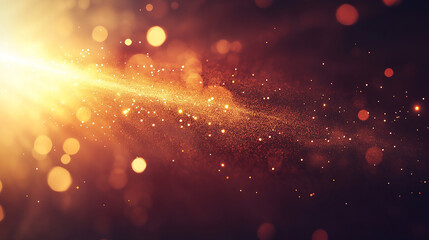 A warm, glowing background filled with golden bokeh lights, perfect for festive and celebratory...