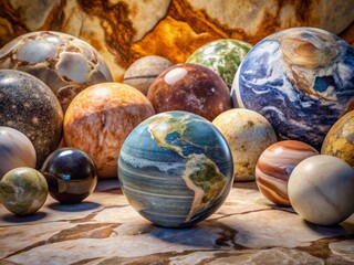 Obraz premium Earth-toned marble and granite textured background landscape