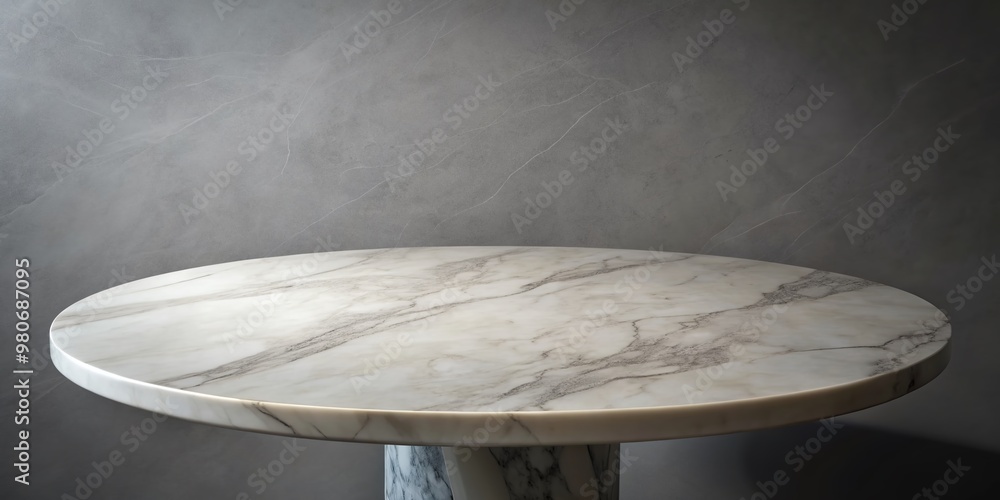 Poster pure marble stone gray background top view empty stone table flat lay : generative ai