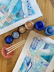 Metallic paint pots art