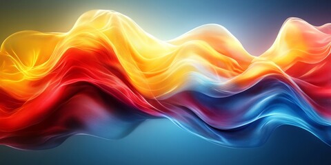 Fototapeta premium Abstract dynamic design, beautiful universal moving waves, red, blue, yellow, green.