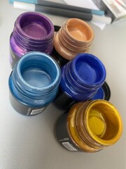 Metallic paint pots art