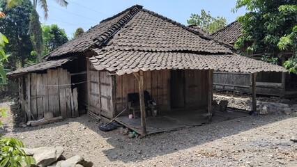 traditional wooden house in the asian village