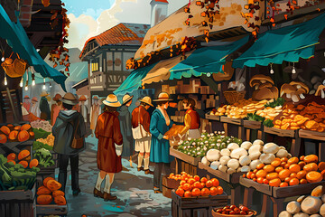 Obraz premium A market selling a variety of mushrooms