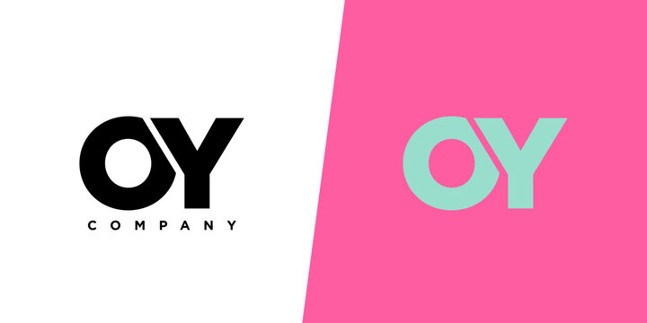 Letter O and Y, OY logo design template. Minimal monogram initial based logotype.