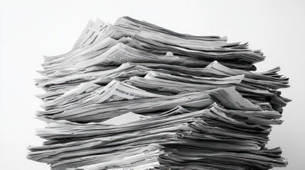 Pile of old newspapers and magazines