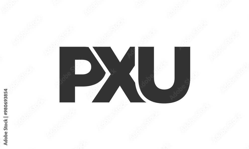 Poster pxu logo design template with strong and modern bold text. initial based vector logotype featuring s