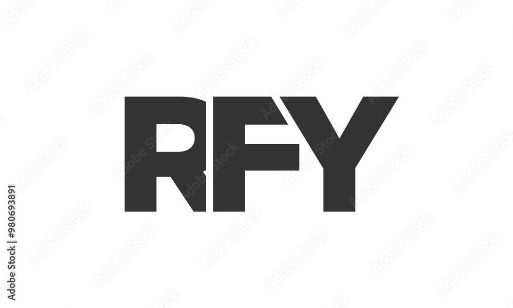 Poster rfy logo design template with strong and modern bold text. initial based vector logotype featuring s