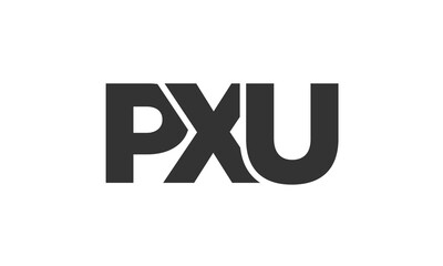 PXU logo design template with strong and modern bold text. Initial based vector logotype featuring simple and minimal typography. Trendy company identity.