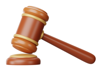 Judge gavel png 3D element, transparent background