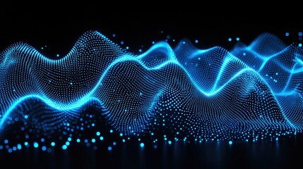 Fototapeta premium 3D rendering technology background abstract wave curve particle art illustration
