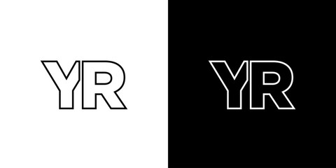 Letter Y and R, YR logo design template. Minimal monogram initial based logotype.
