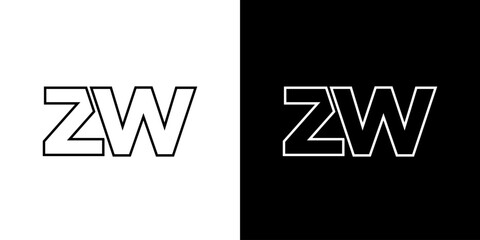 Letter Z and W, ZW logo design template. Minimal monogram initial based logotype.