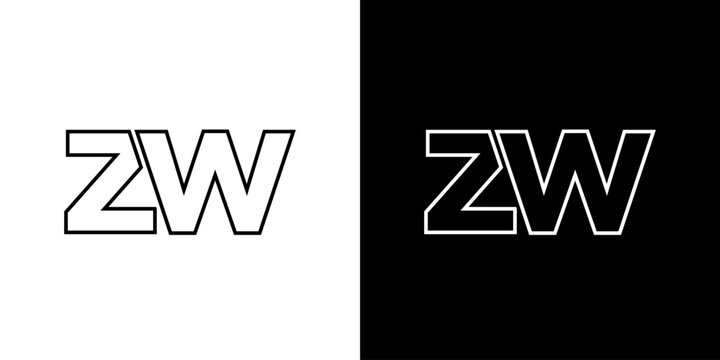 Letter Z and W, ZW logo design template. Minimal monogram initial based logotype.
