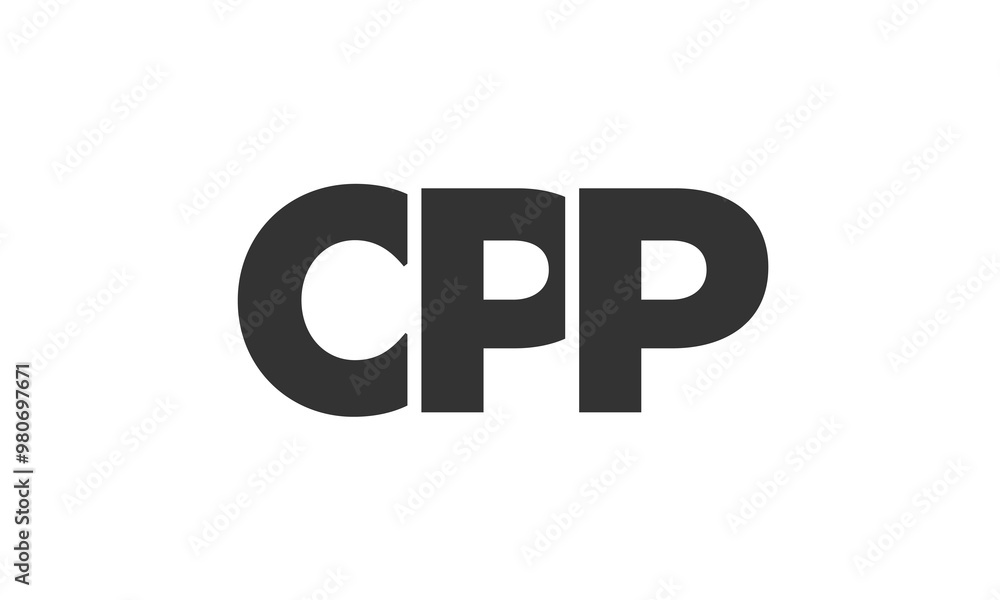 Poster cpp logo design template with strong and modern bold text. initial based vector logotype featuring s