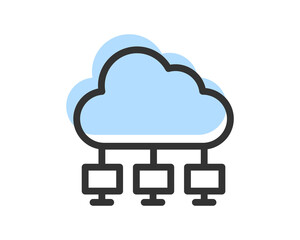 Cloud Storage And Data Transfer Vector Icon. Computing Service And Network Related Line Icons. Database And Server, Cyber Security, Digital Transformation.