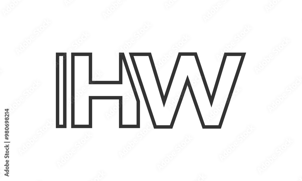Fototapete ihw logo design template with strong and modern bold text. initial based vector logotype featuring s