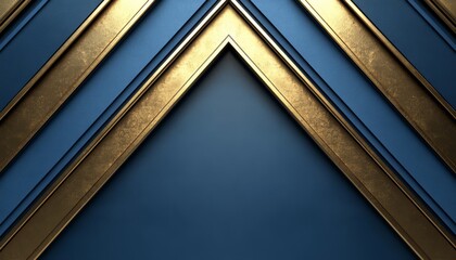Obraz premium Abstract Geometric Design with Blue and Gold Stripes