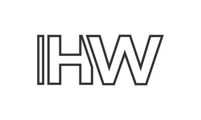 IHW logo design template with strong and modern bold text. Initial based vector logotype featuring simple and minimal typography. Trendy company identity.