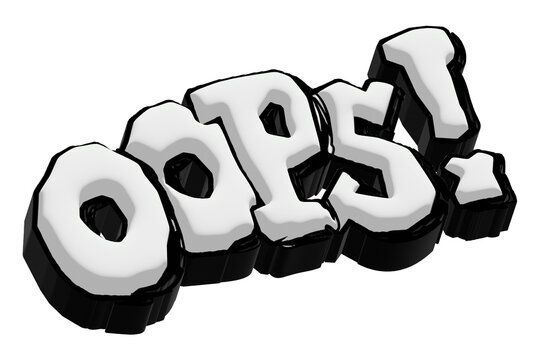 Oops! png typography, transparent background