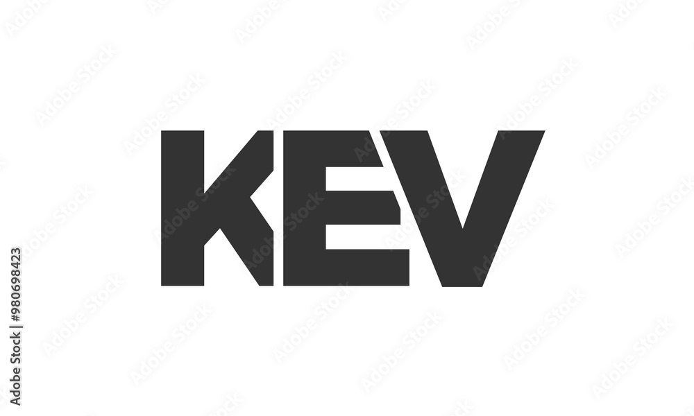 Fototapete KEV logo design template with strong and modern bold text. Initial based vector logotype featuring simple and minimal typography. Trendy company identity.