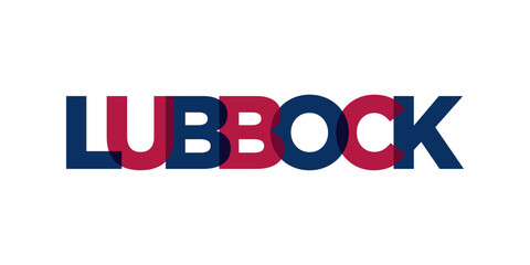 Lubbock, Texas, USA typography slogan design. America logo with graphic city lettering for print and web.