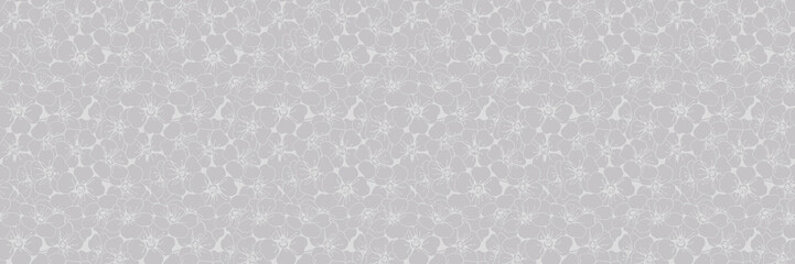 Hand drawn floral pattern vector design. Flower drawing simple ornament.