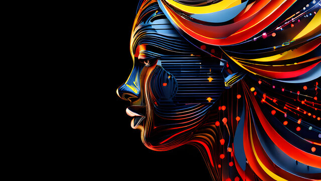 Visually represent the flow of data or light in the form of a human, Add digital patterns or flows around the human head to make it look like the AI ​​is understanding human thoughts.