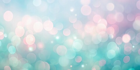 Obraz premium Softly blurred abstract background featuring gentle, soothing pastel hues in shades of pale pink, baby blue, and mint green, creating a calming atmosphere.