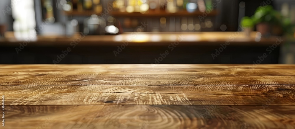 Poster wooden counter with copy space image for product display or montage ideal for showcasing items or mo