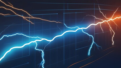 A dramatic night sky illuminated by a powerful lightning bolt.