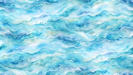 Obraz premium Vibrant abstract watercolor background featuring a seamless pattern of flowing water, with soft blues and whites blending harmoniously to evoke a sense of serenity.