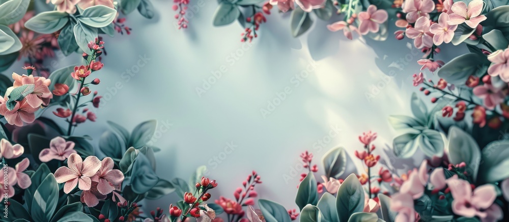 Poster floral frame as a background with copy space image