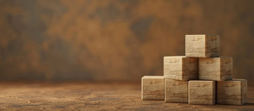 A symbolic special order message on wooden blocks against a brown backdrop with copy space for an image