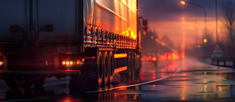 An ideal background would be a blurred copy space image showing the back of a truck