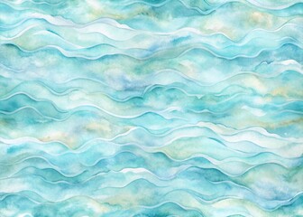 Fototapeta premium Softly blended abstract watercolor background featuring a seamless pattern of flowing water with gentle waves and subtle texture, perfect for design and art projects.