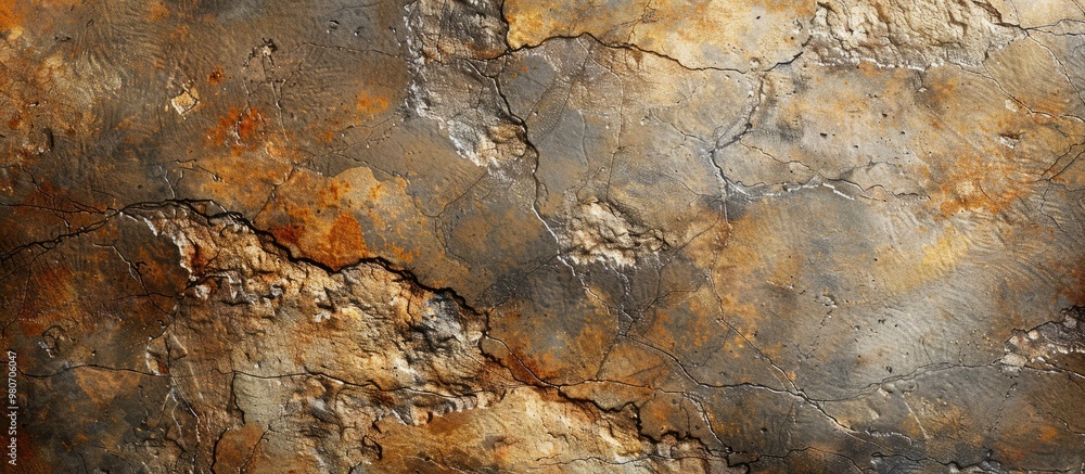 Poster altered color scheme on a natural stone surface with stone texture ideal for a decorative copy space