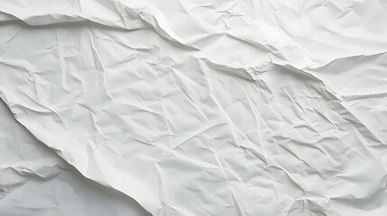 Obraz premium Abstract White Crumpled Paper Texture, A Smooth and Wrinkled Surface, With Soft Lighting and Subtle Shadows, Creating a Minimalist and Elegant Background for Design Projects