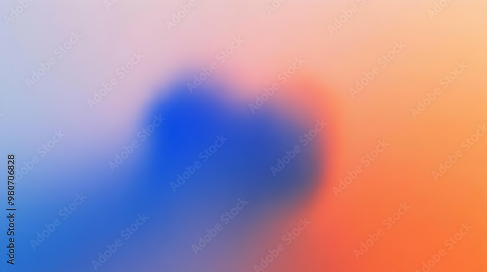 Poster abstract blurred background with blue and orange gradient hues for design projects