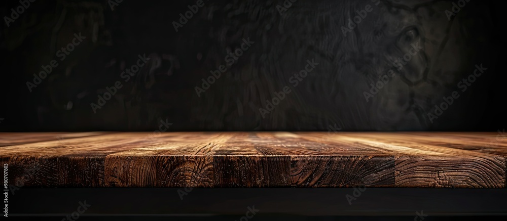 Poster wooden counter with copy space image for product display or montage ideal for showcasing items or mo