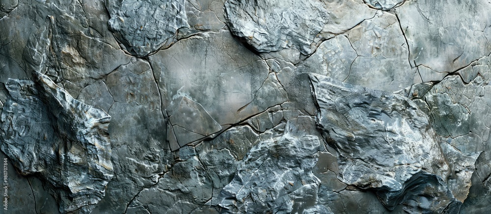 Poster texture of a gray stone wall suitable for tiles on walls and floors with copy space image