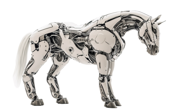 Cyborg horse animal mammal  isolated on white or transparent background