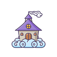 Whimsical Cloud House icon vector art illustration design. Icon concept design.