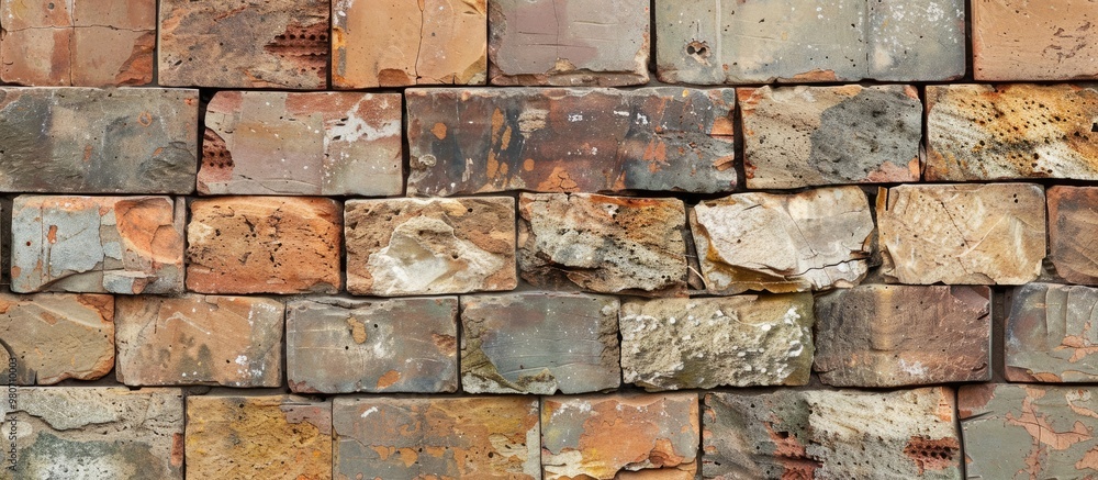 Poster a brick wall with a mix of old and new bricks creates a versatile background suitable for various de