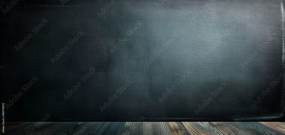 Aufkleber working place on empty rubbed out on blackboard chalkboard texture background for classroom or wallp