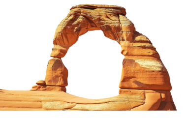 Delicate Arch isolated on white or transparent background