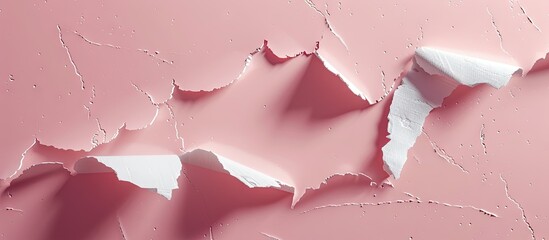 A torn paper with a comforting message on a pink backdrop serves as a symbolic image to inspire wellness Room for text on the image is available. with copyspace image