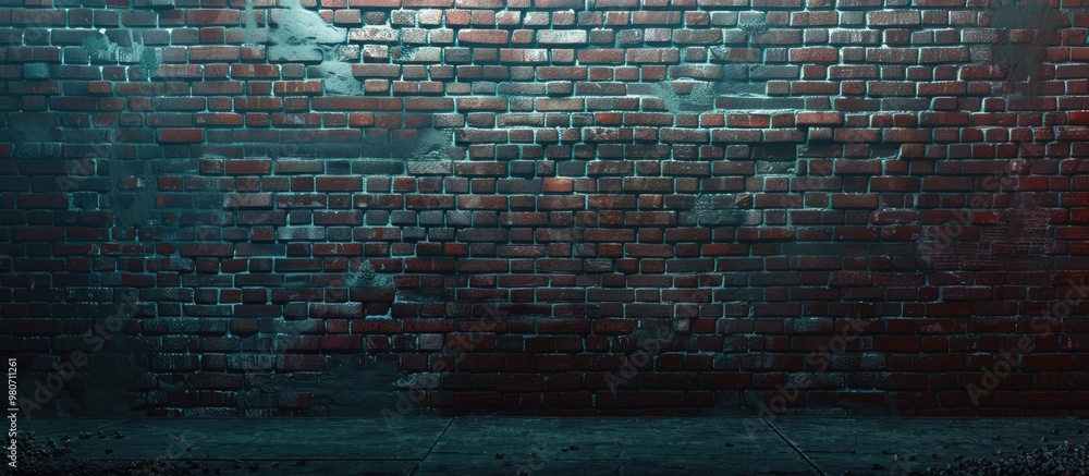 Poster ideal for cover pages this backdrop features a brick wall with ample space for additional images or 