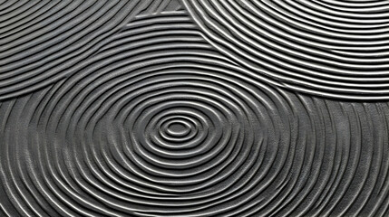 Abstract 3D Circular Pattern with Concentric Rings on a Gray Background